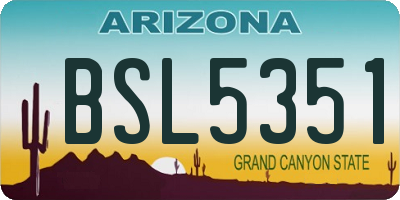 AZ license plate BSL5351