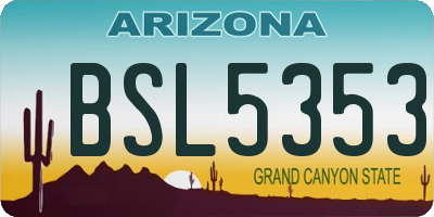 AZ license plate BSL5353