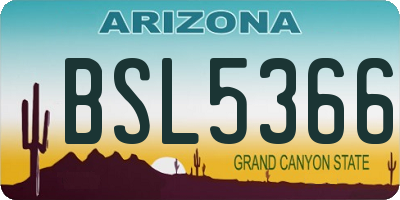 AZ license plate BSL5366