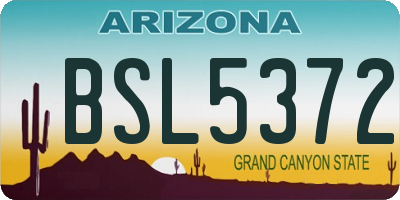 AZ license plate BSL5372