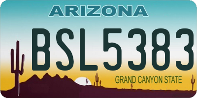 AZ license plate BSL5383