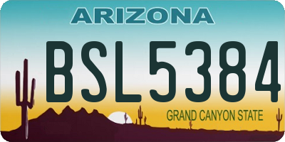 AZ license plate BSL5384