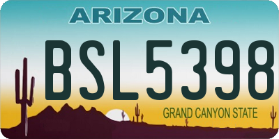 AZ license plate BSL5398