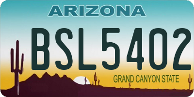 AZ license plate BSL5402