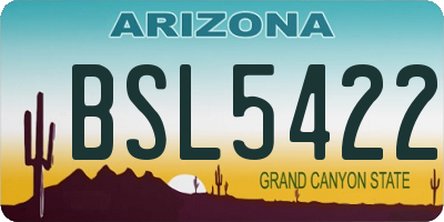 AZ license plate BSL5422