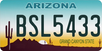 AZ license plate BSL5433