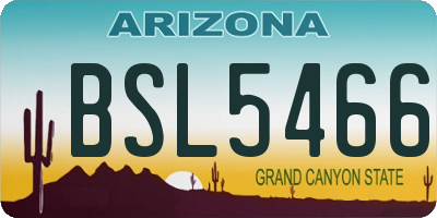 AZ license plate BSL5466