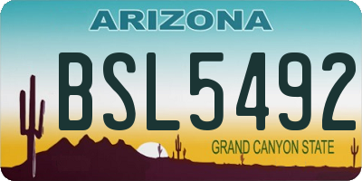 AZ license plate BSL5492