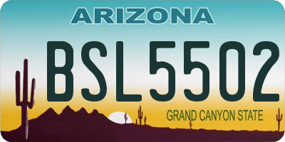 AZ license plate BSL5502