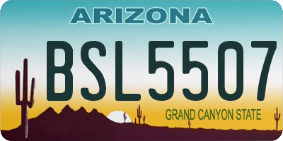 AZ license plate BSL5507