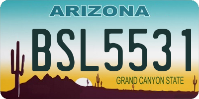 AZ license plate BSL5531