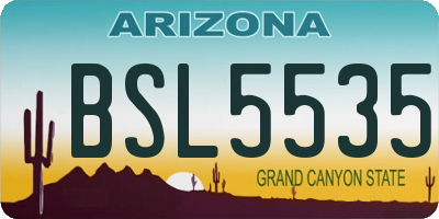 AZ license plate BSL5535