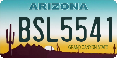 AZ license plate BSL5541