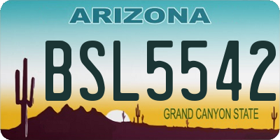 AZ license plate BSL5542