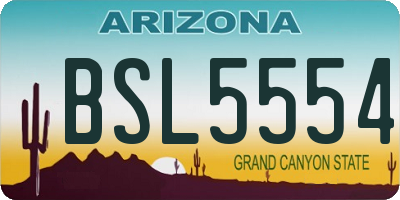 AZ license plate BSL5554