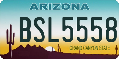 AZ license plate BSL5558