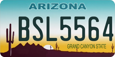 AZ license plate BSL5564