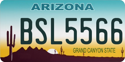 AZ license plate BSL5566