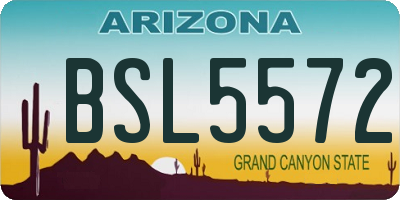 AZ license plate BSL5572