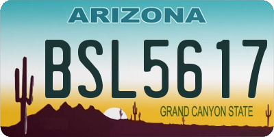 AZ license plate BSL5617