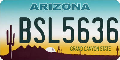 AZ license plate BSL5636