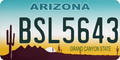 AZ license plate BSL5643