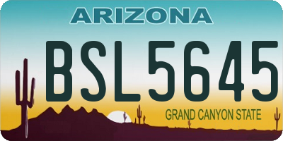 AZ license plate BSL5645