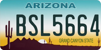 AZ license plate BSL5664