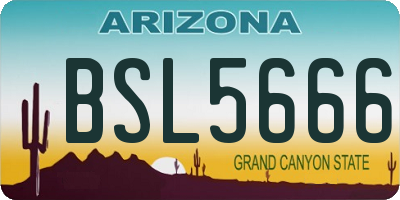 AZ license plate BSL5666