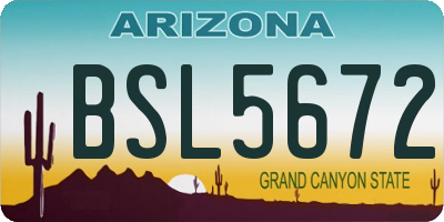 AZ license plate BSL5672