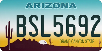 AZ license plate BSL5692