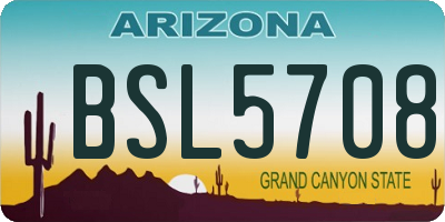 AZ license plate BSL5708