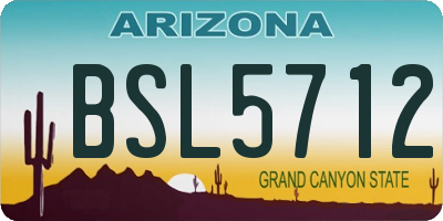 AZ license plate BSL5712