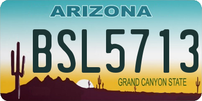 AZ license plate BSL5713