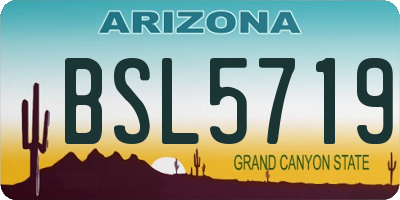 AZ license plate BSL5719