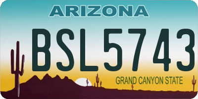 AZ license plate BSL5743