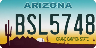 AZ license plate BSL5748