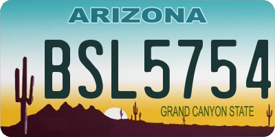 AZ license plate BSL5754