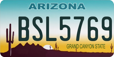 AZ license plate BSL5769