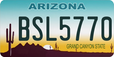 AZ license plate BSL5770