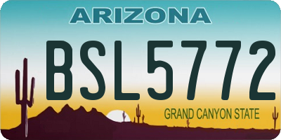 AZ license plate BSL5772