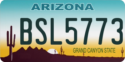 AZ license plate BSL5773