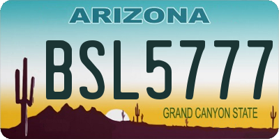 AZ license plate BSL5777