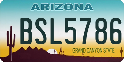 AZ license plate BSL5786