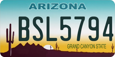 AZ license plate BSL5794