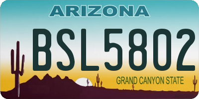 AZ license plate BSL5802