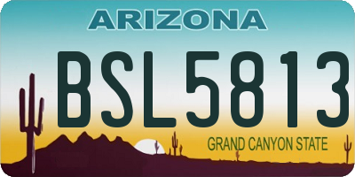 AZ license plate BSL5813