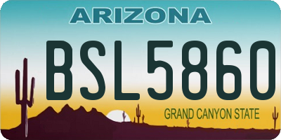 AZ license plate BSL5860