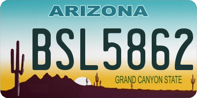 AZ license plate BSL5862