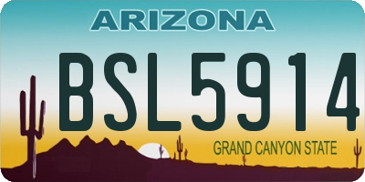 AZ license plate BSL5914